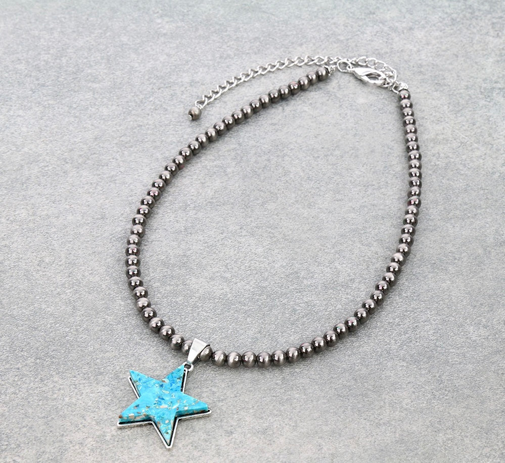 16” Turquoise star necklace