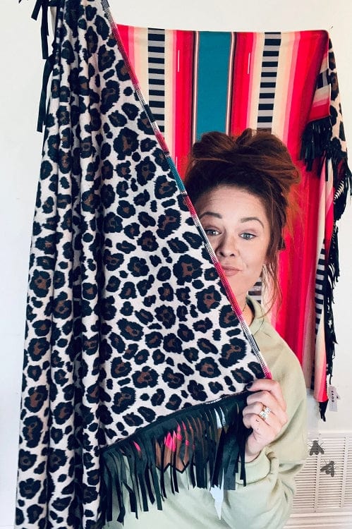 Small throw Boujee Babe fringe BLANKET - Main Image