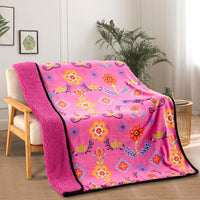Native Floral SHERPA BLANKET Southwest Bedazzle blankets/slippers