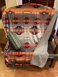 Ombre Gradient aztec SHERPA BLANKET Southwest Bedazzle blankets/slippers