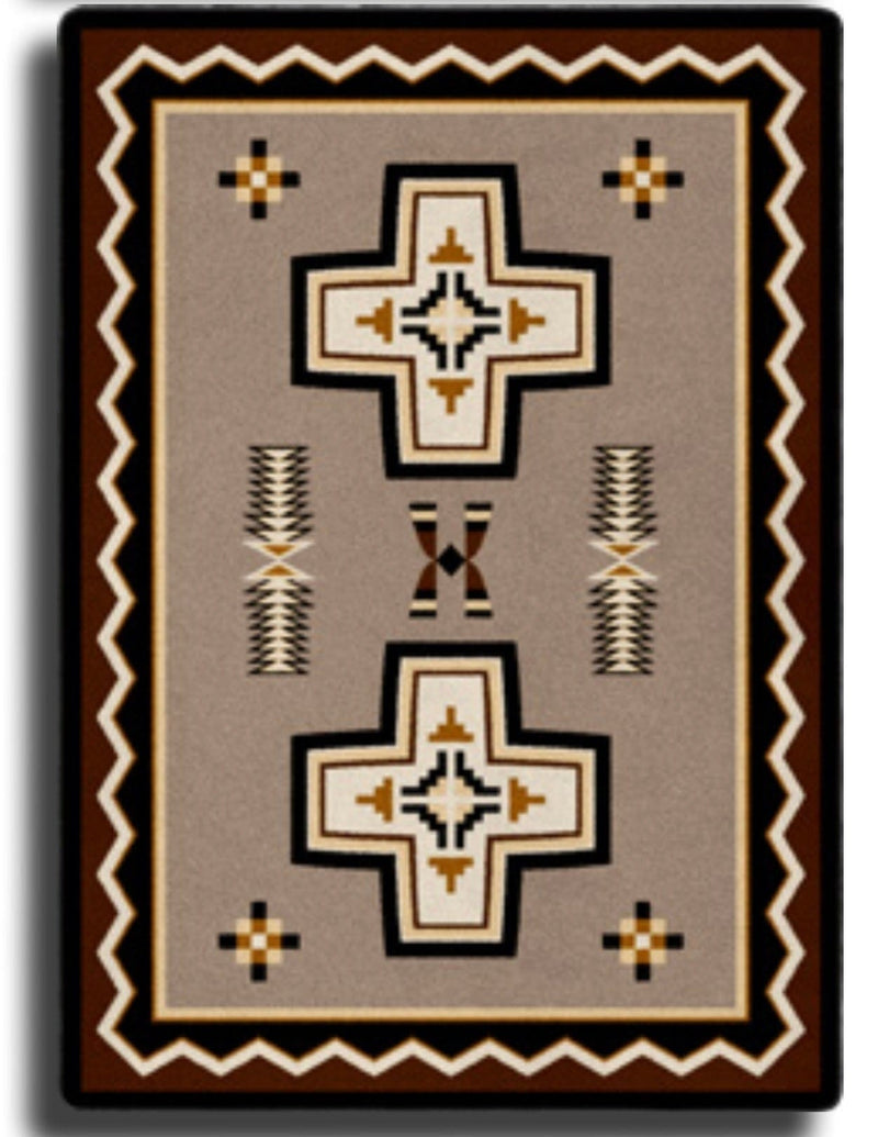 Saint cross taupe area RUG Southwest Bedazzle Rugs