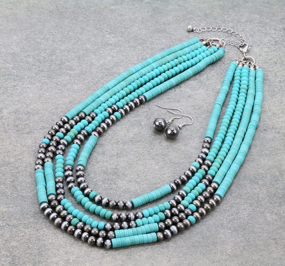 The Loaded Turquoise necklace & Navajo set Southwest Bedazzle jewelz