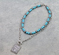 Layered Cowboy turquoise necklace