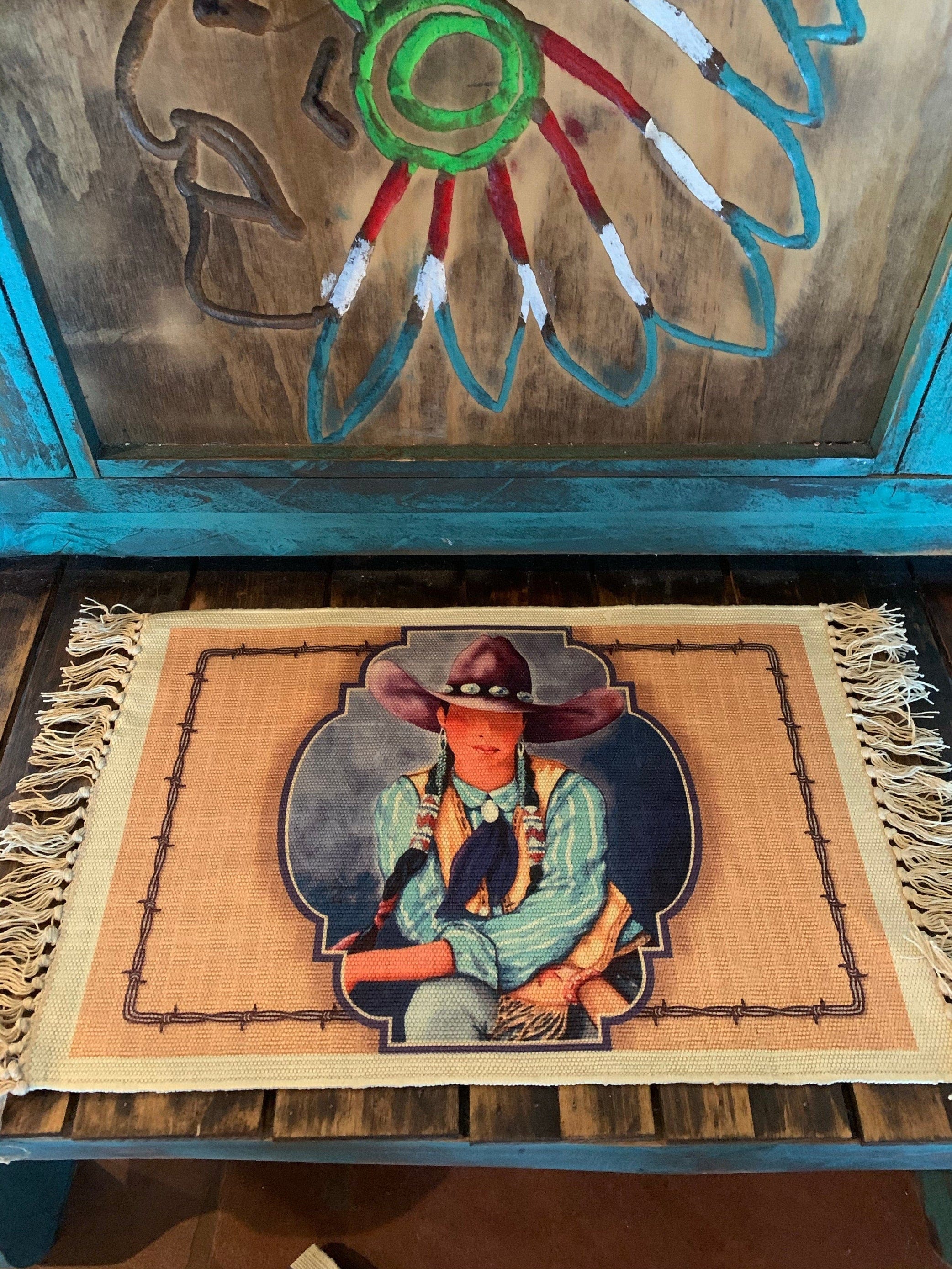 1 Cowgirl placemat Southwest Bedazzle home decor