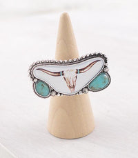 Turquoise Steer Southwest Ring