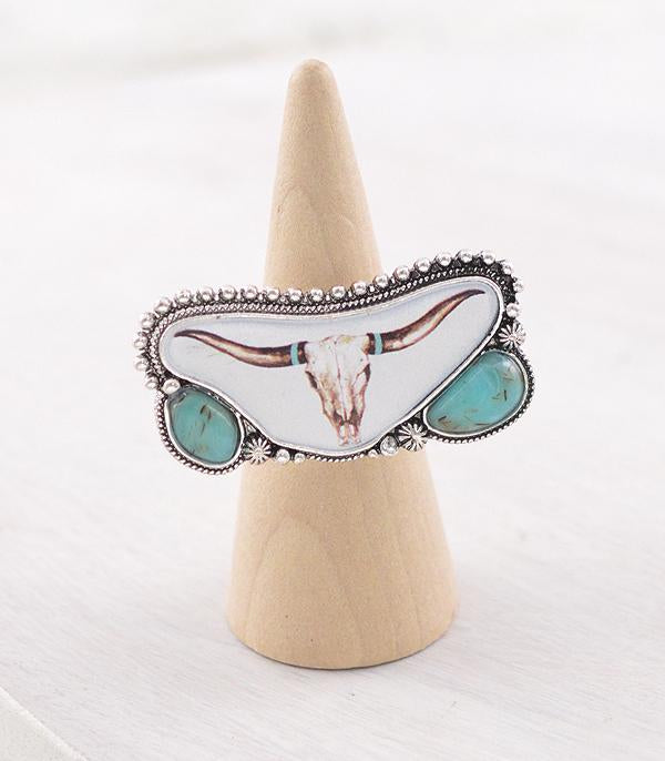 Turquoise Steer Southwest Ring