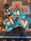 Turquoise rodeo Western throw blanket  queen