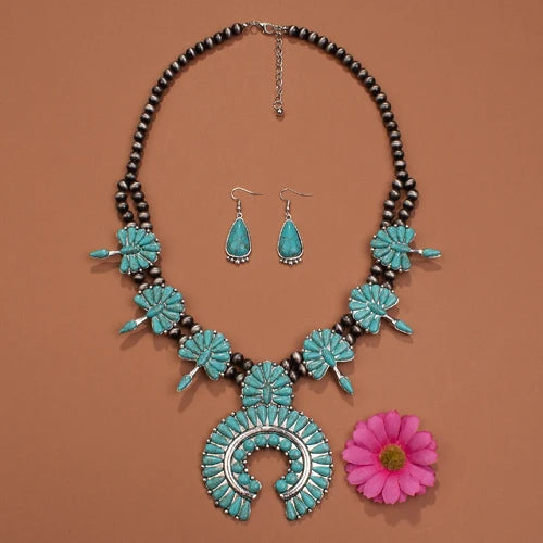 Southwest turquoise necklace && EARRINGS
