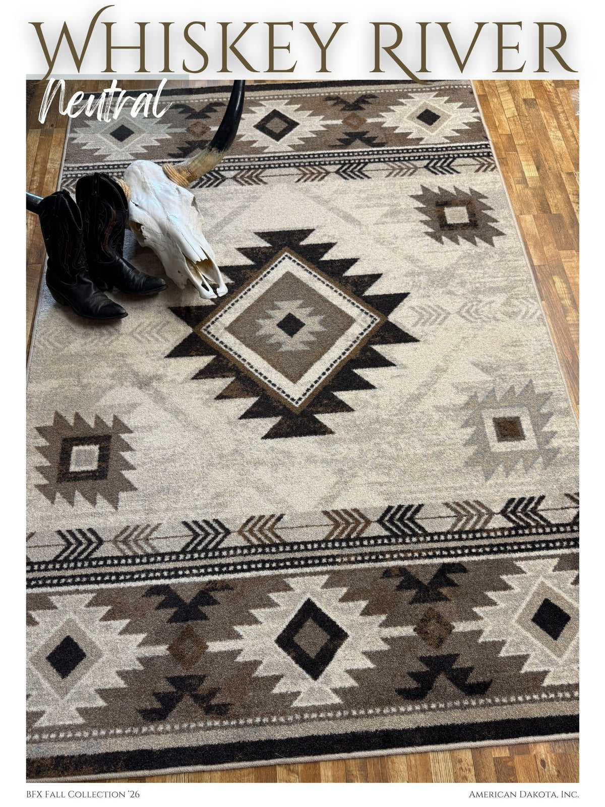 Whiskey river Neutral area rug