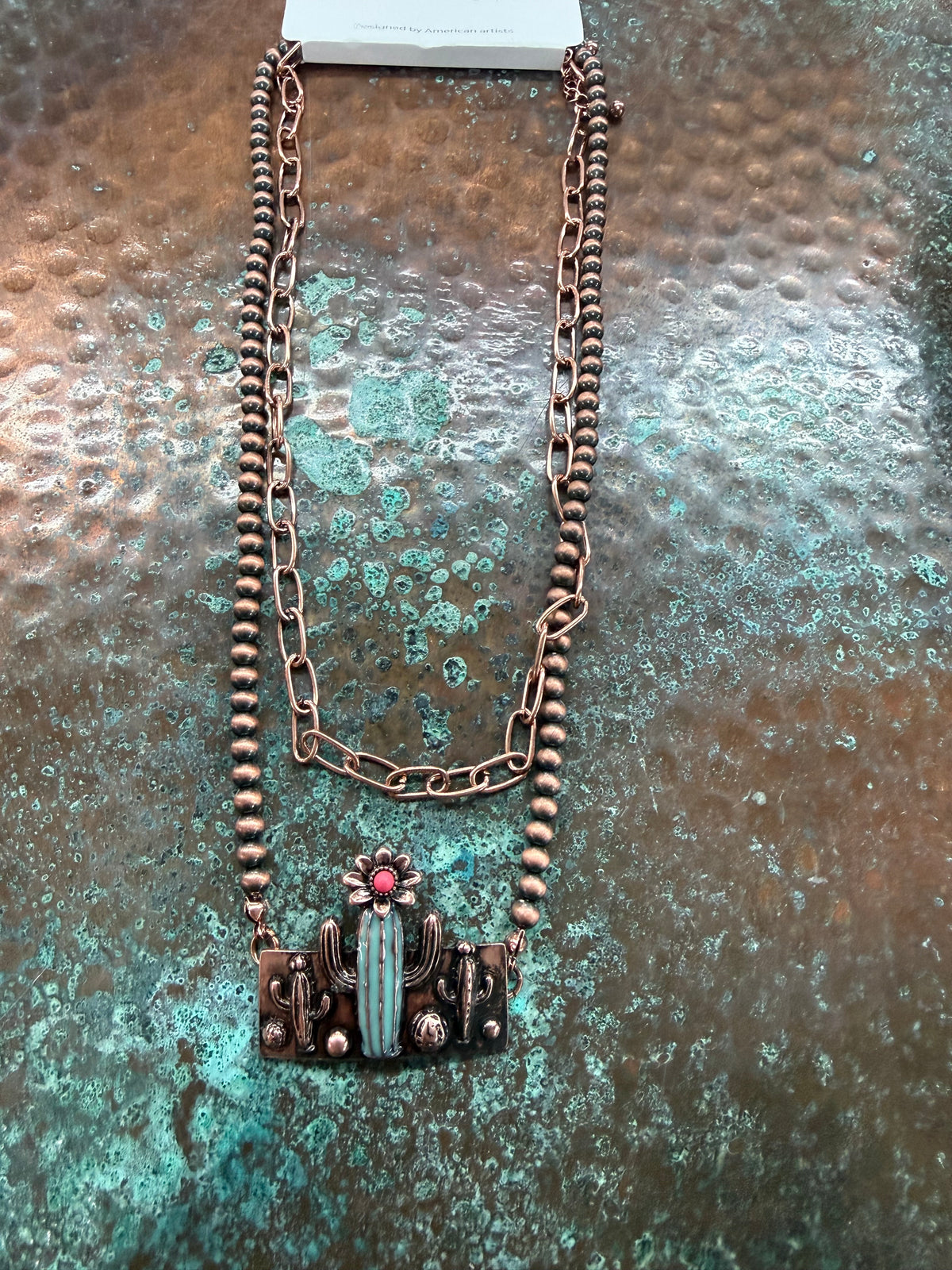 Western layer Cactus necklace