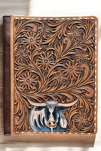 Tooled leather folder porfolio