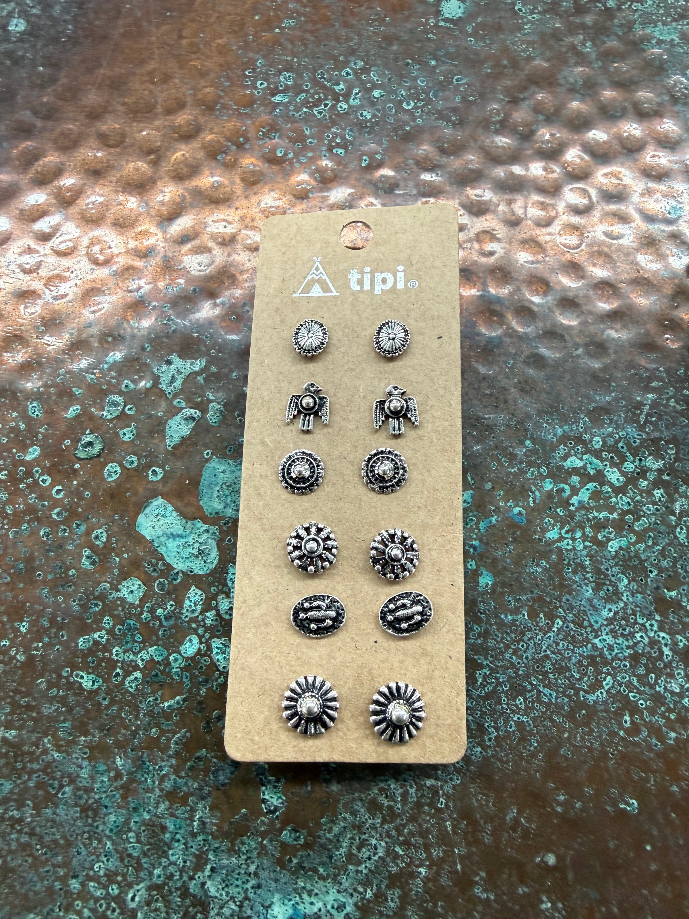 6 pack Western earrings