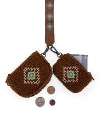 Dual Sherpa wristlet   BROWN RDIF PROTECTED