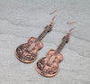 Western guitar earrings copper