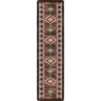 Bow strings brown area rug