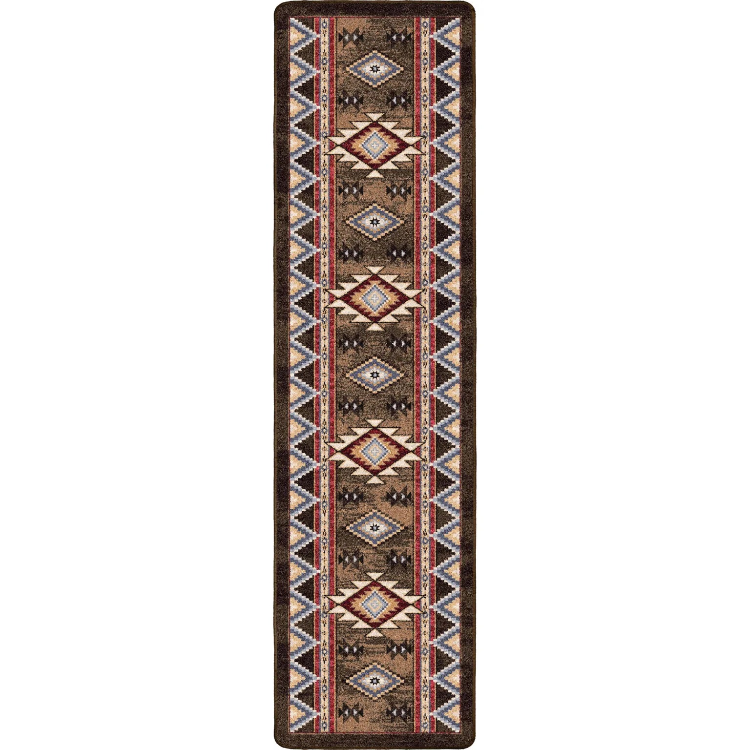 Bow strings brown area rug