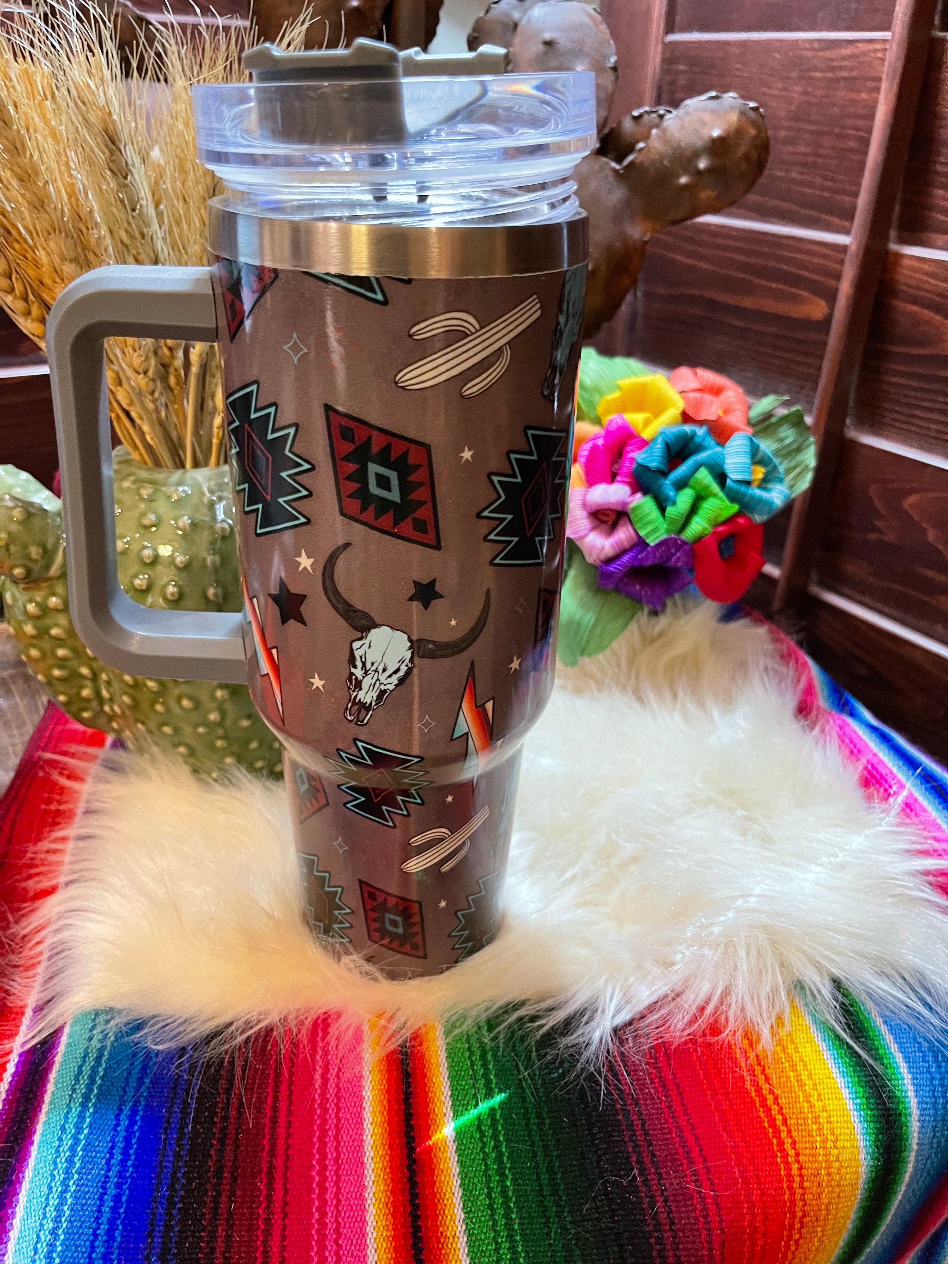 40oz Handmade Stainless Steel Tumbler - Dr. Pepper Theme, Insulated With Lid & Straw