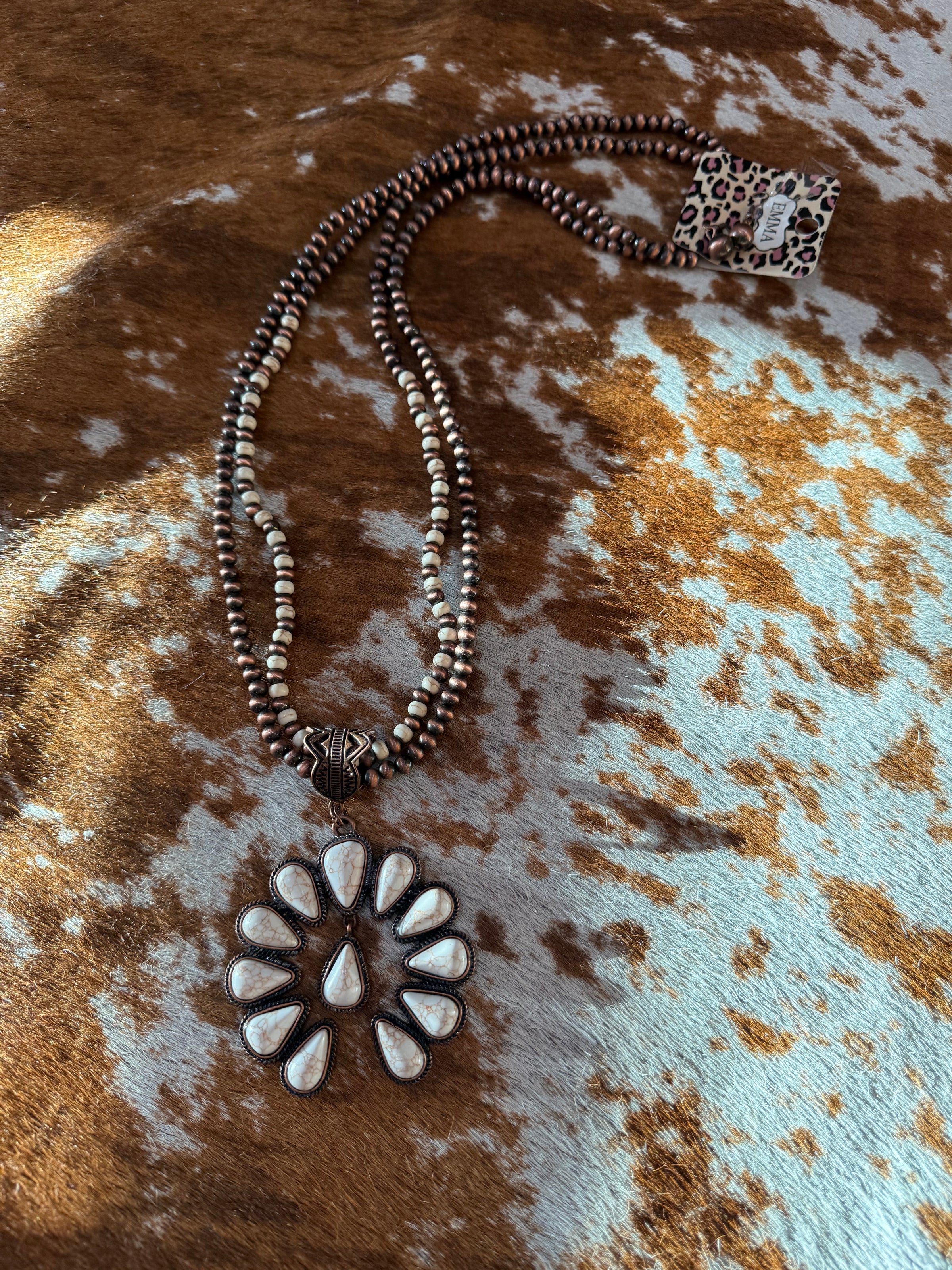Southwestern Turquoise stone Necklace   Long