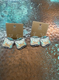 Turquoise cowboy Southwest Earrings