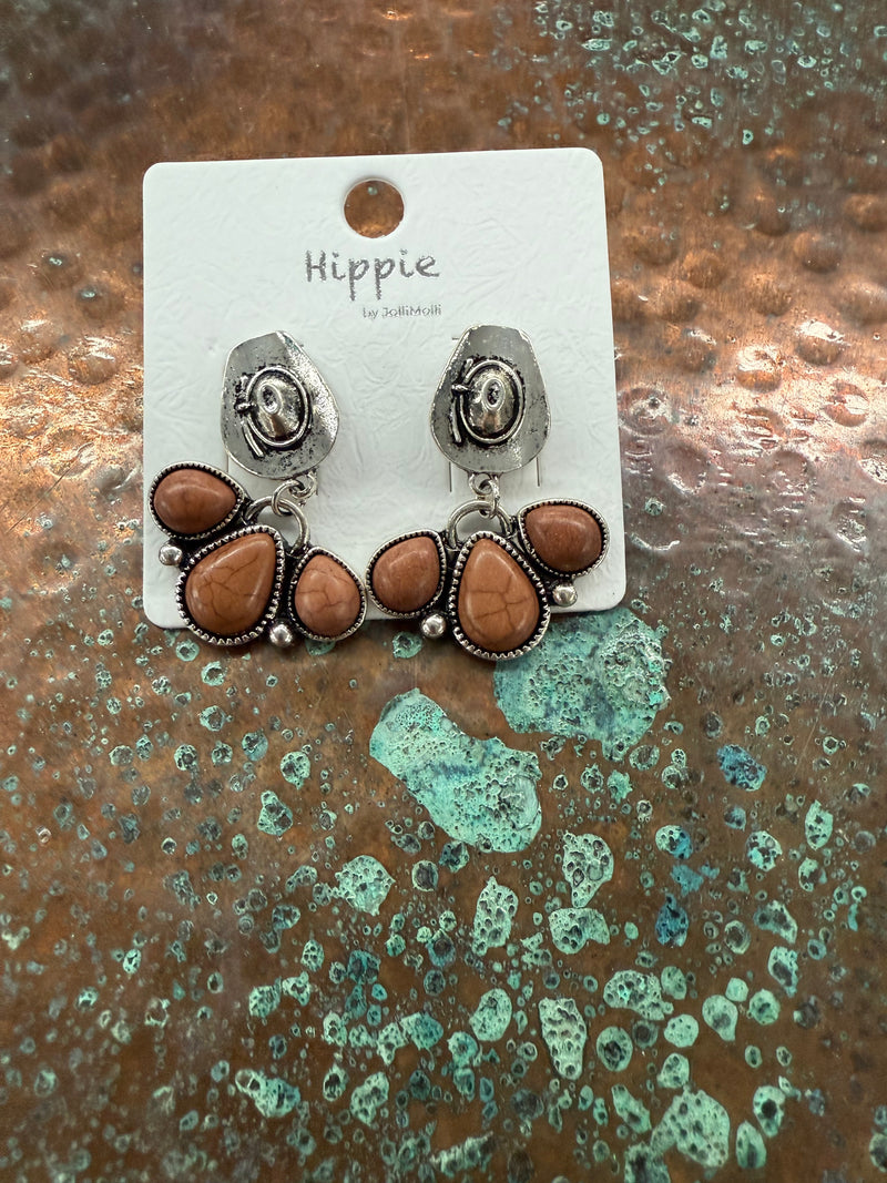 Southwest Cowboy hat earrings