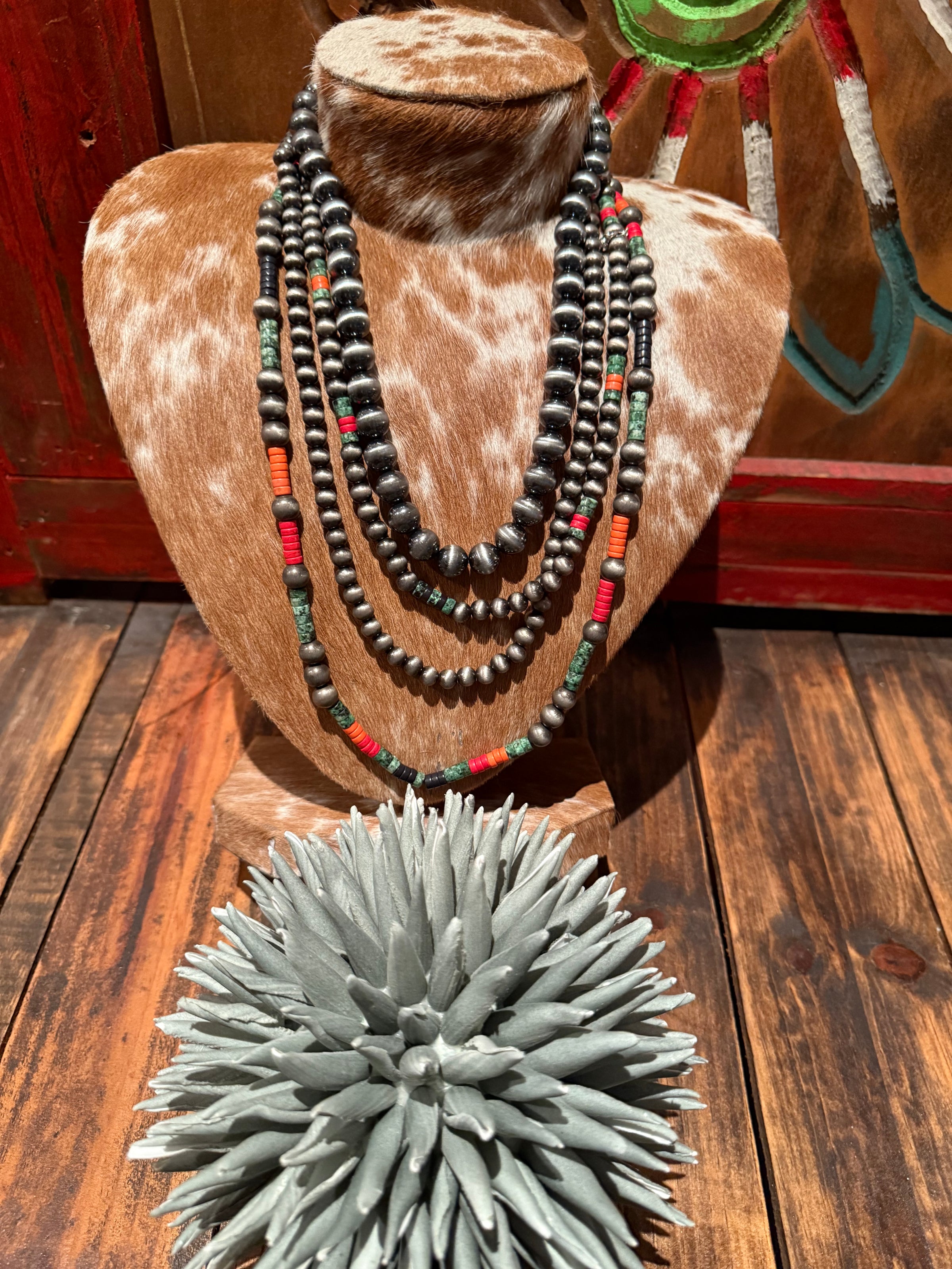 4 Layer Navajo pearl Heshi Necklace