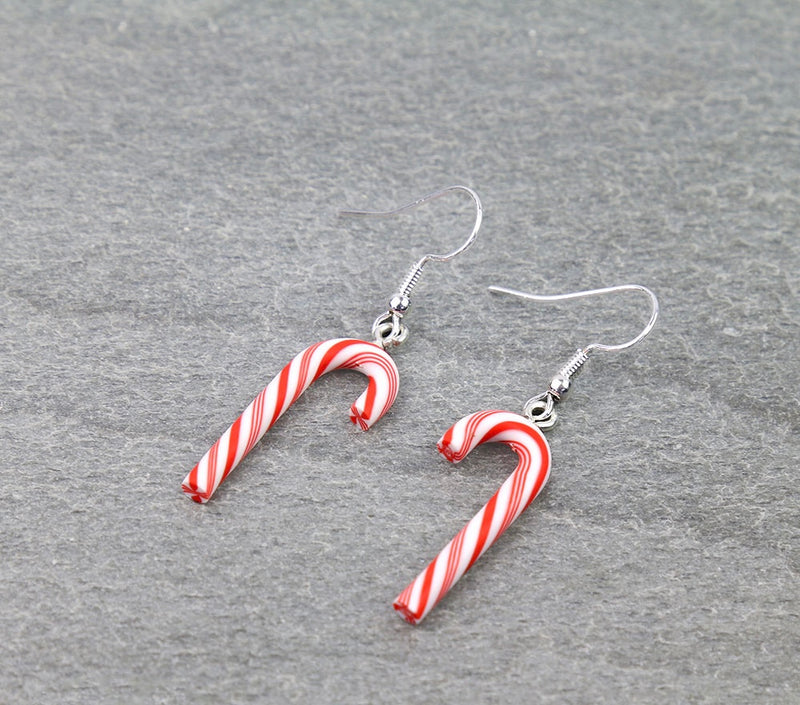 Christmas Candy cane dangle earrings