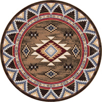Bow strings brown area rug