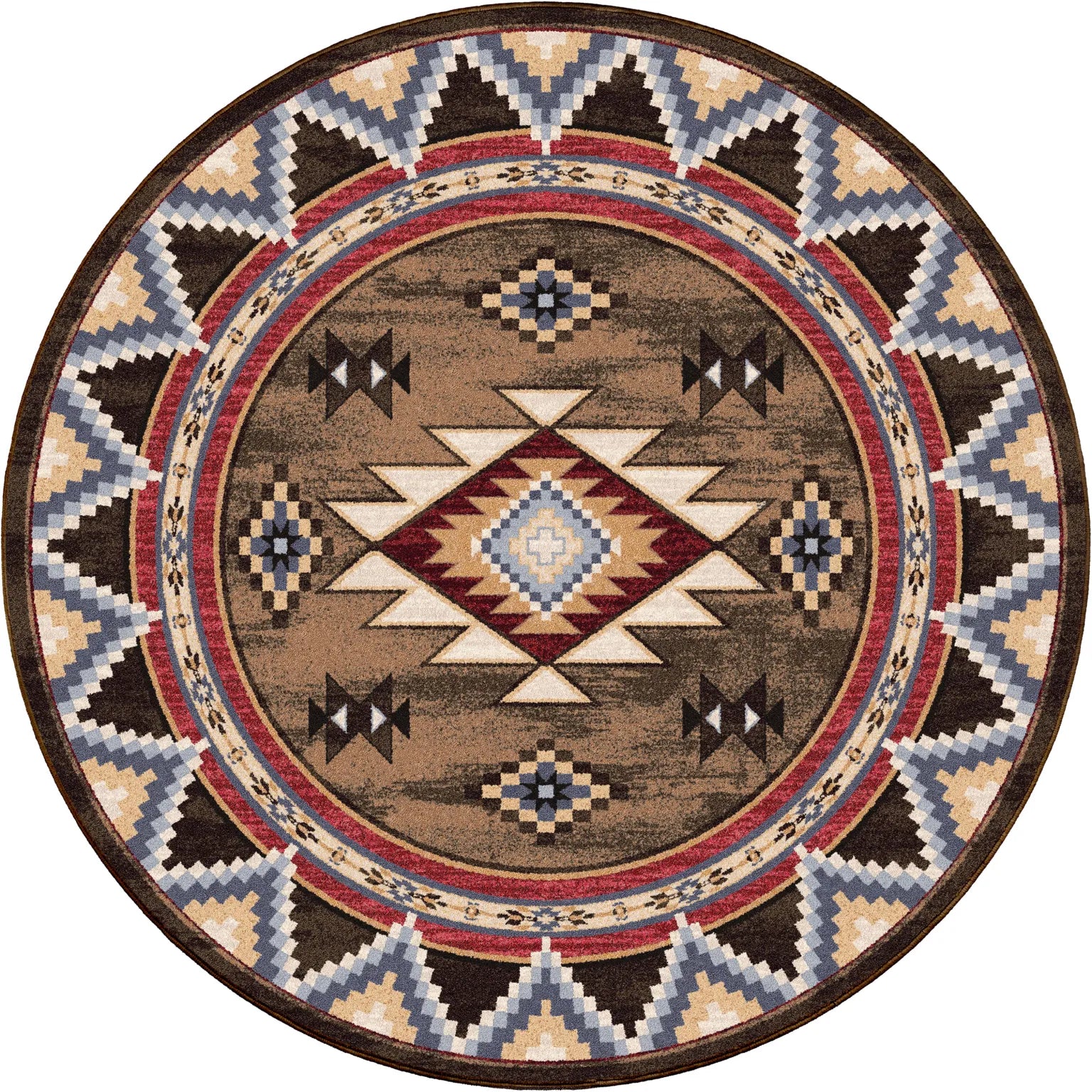Bow strings brown area rug