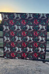 Rocking around the Ranch Christmas BLANKET  reversible