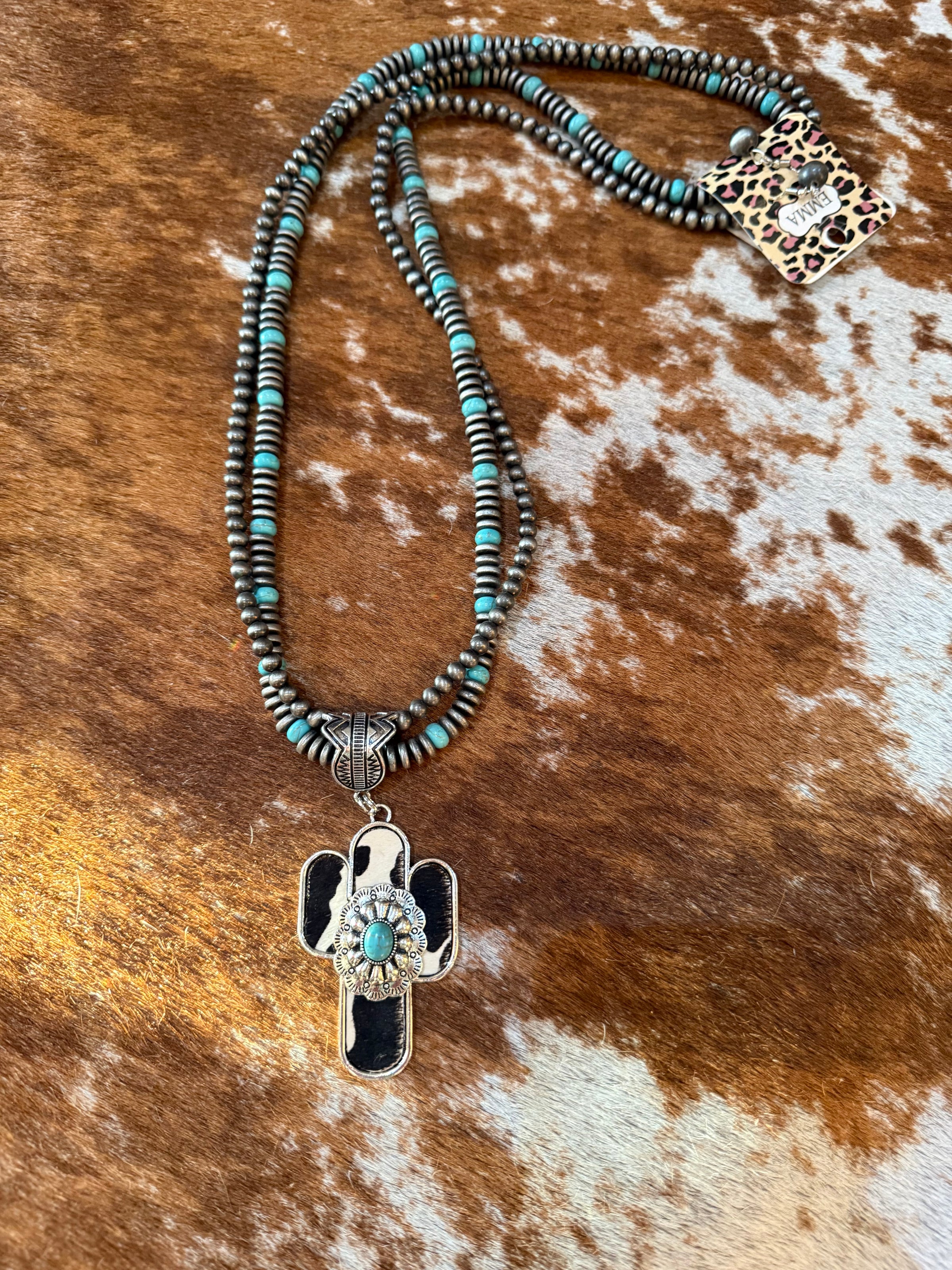 Southwestern Turquoise stone Necklace   Long