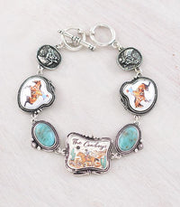 Cowboy Western Turquoise charm bracelet