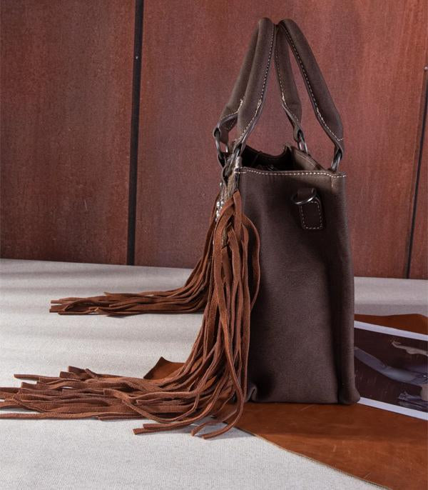 Trinity Ranch cowhide tote crossbody in coffee