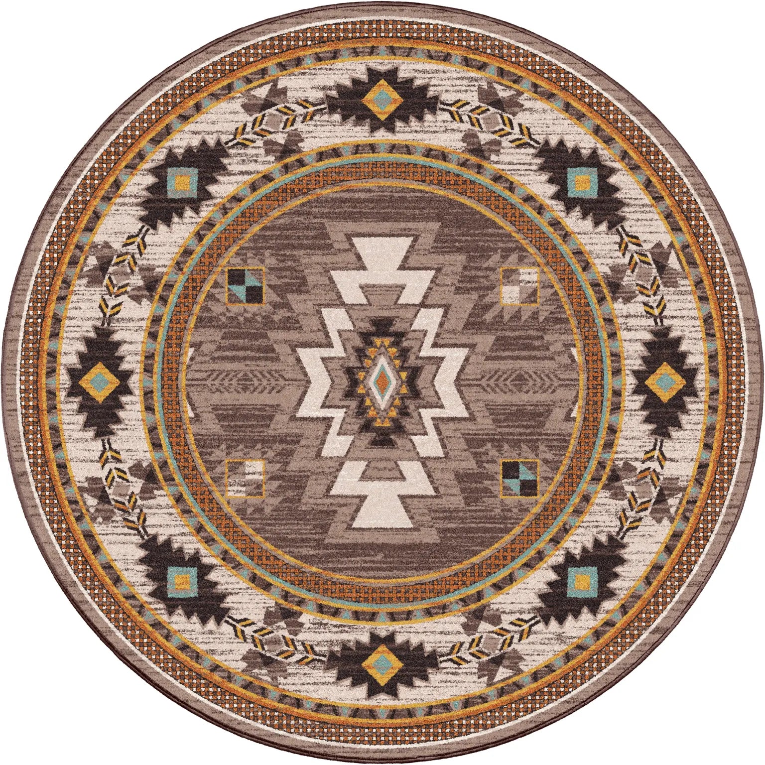Barrel worn saddle area rug