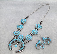 Western Navajo squash blossom necklace