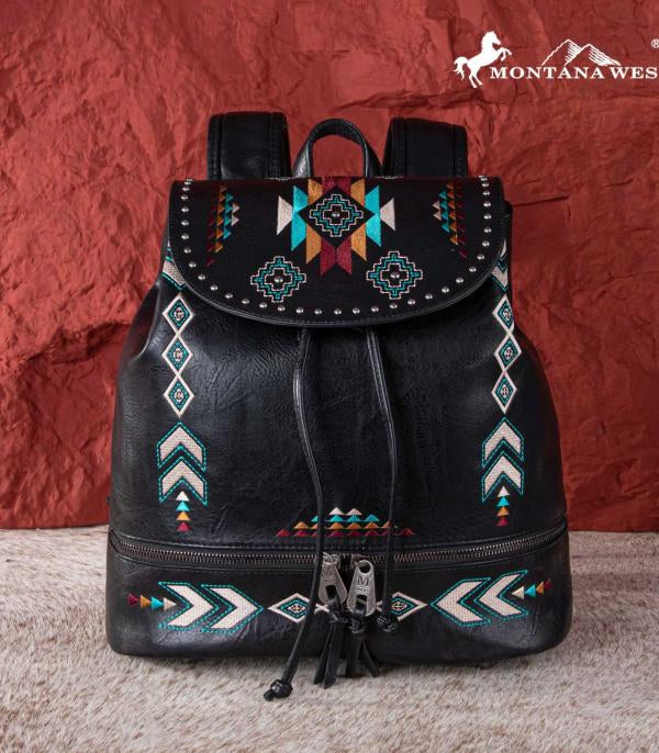 Aztec backpack purse in black