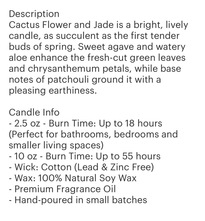 Cactus candle 10oz   BARREL