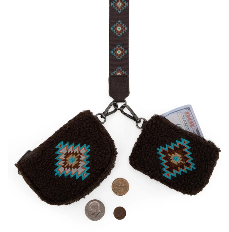 Dual Sherpa wristlet  CHOCOLATE  RDIF PROTECTED