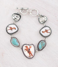 Cowgirl Western Turquoise charm bracelet