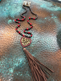 X Long Valentine Southwest beaded necklace