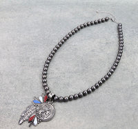 Western Navajo coin Indian head pendant necklace