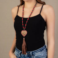 X Long Valentine Southwest beaded necklace