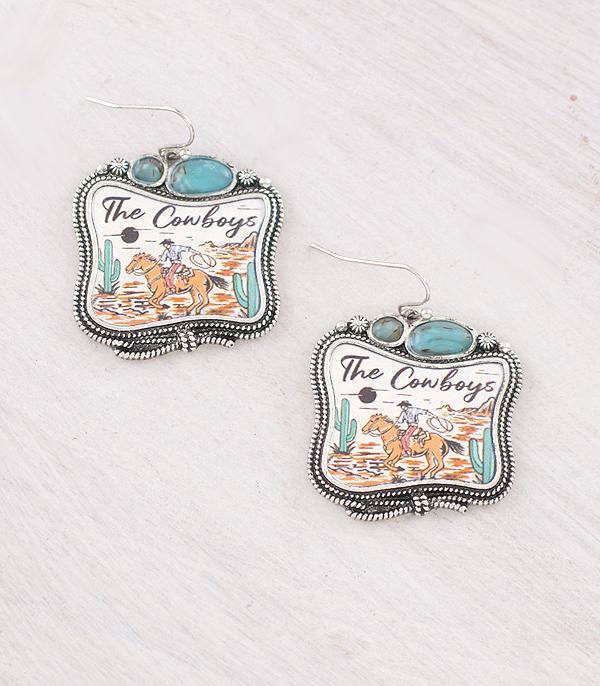 Turquoise cowboy Southwest Earrings
