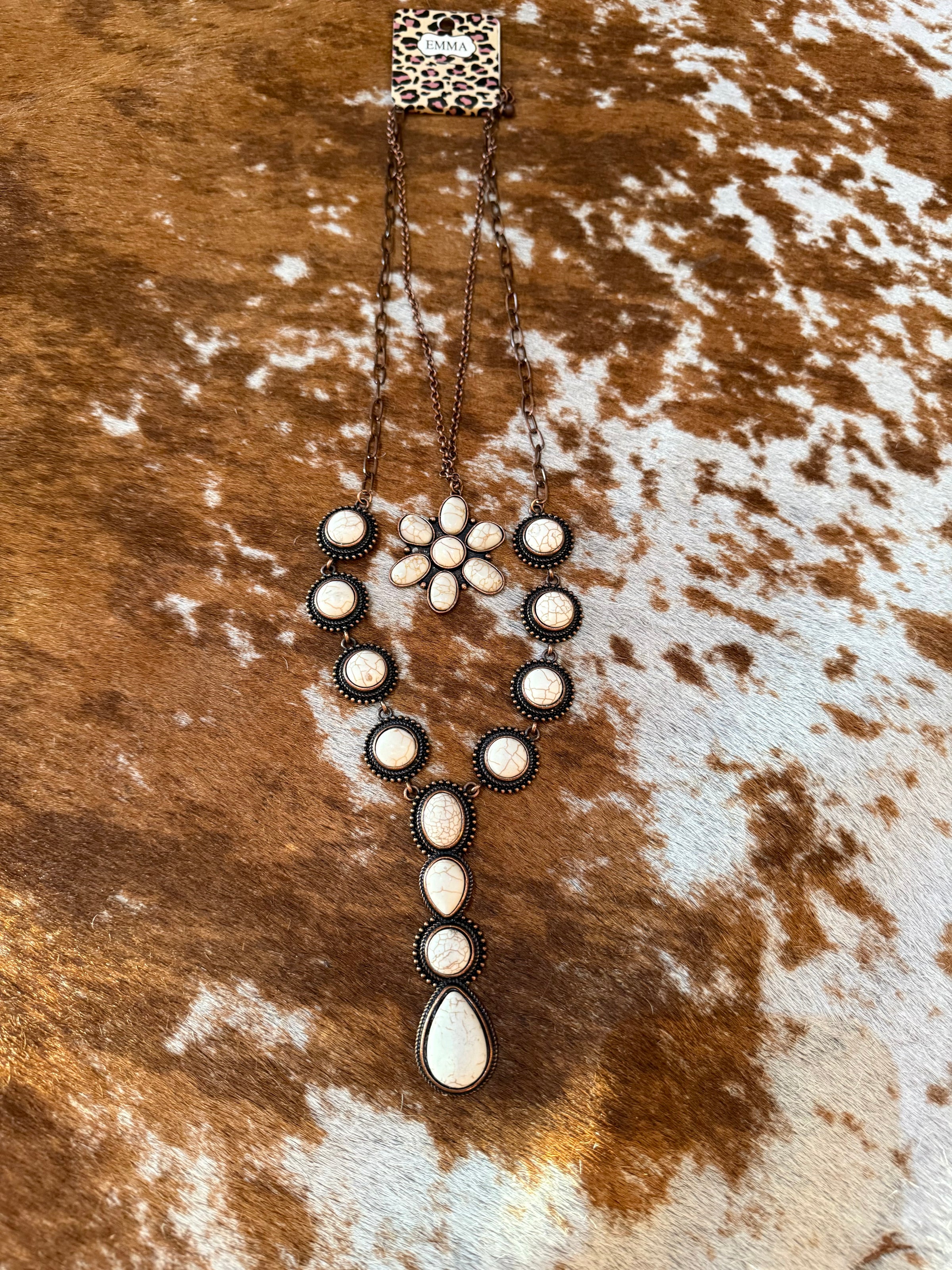 Southwestern Turquoise stone Necklace   Long