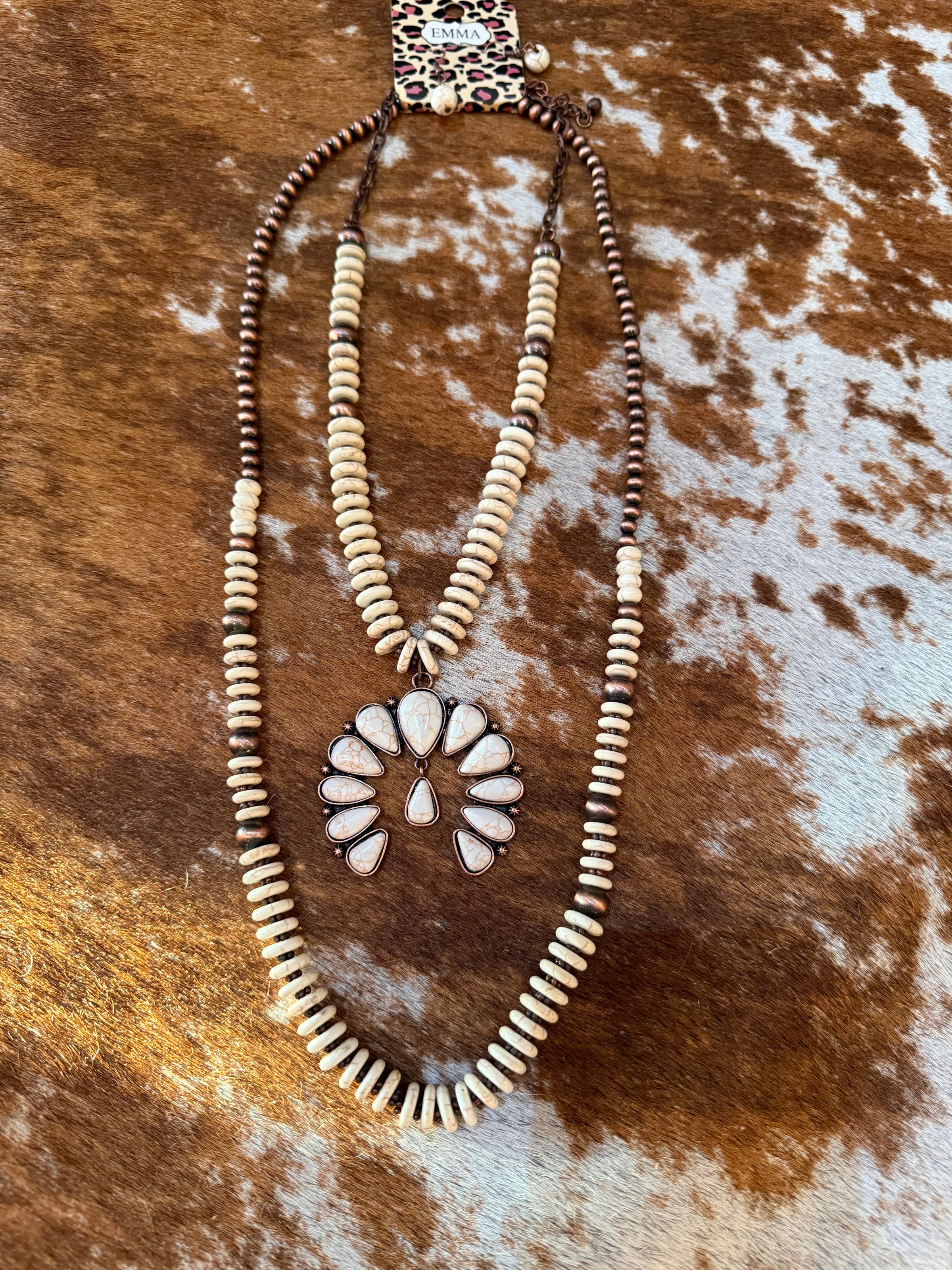 Southwestern Turquoise stone Necklace   Long