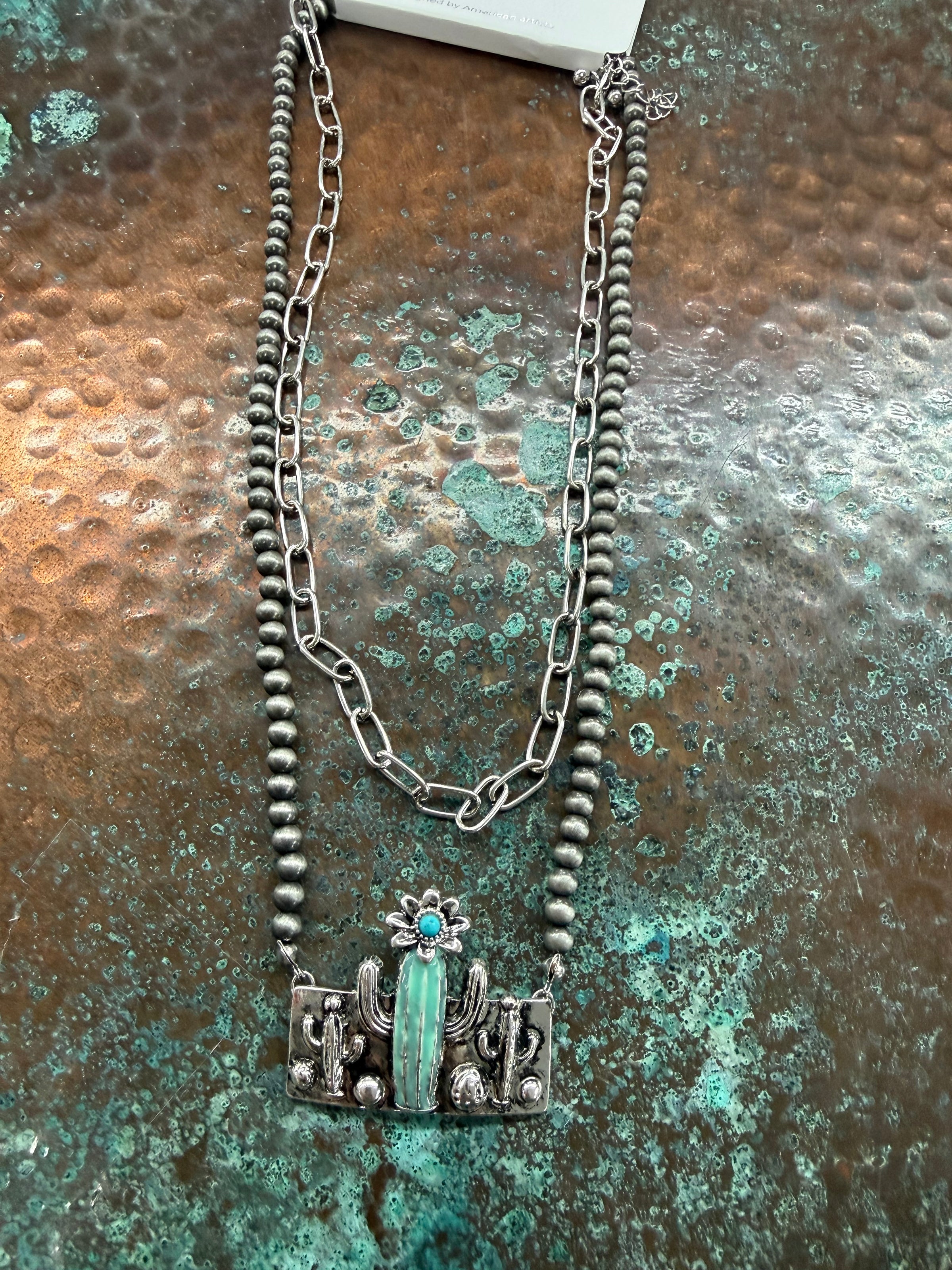 Western layer Cactus necklace