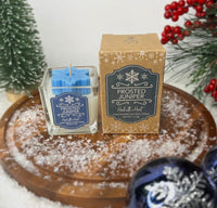 Frosted Snowflake juniper Christmas Candle  2.5oz