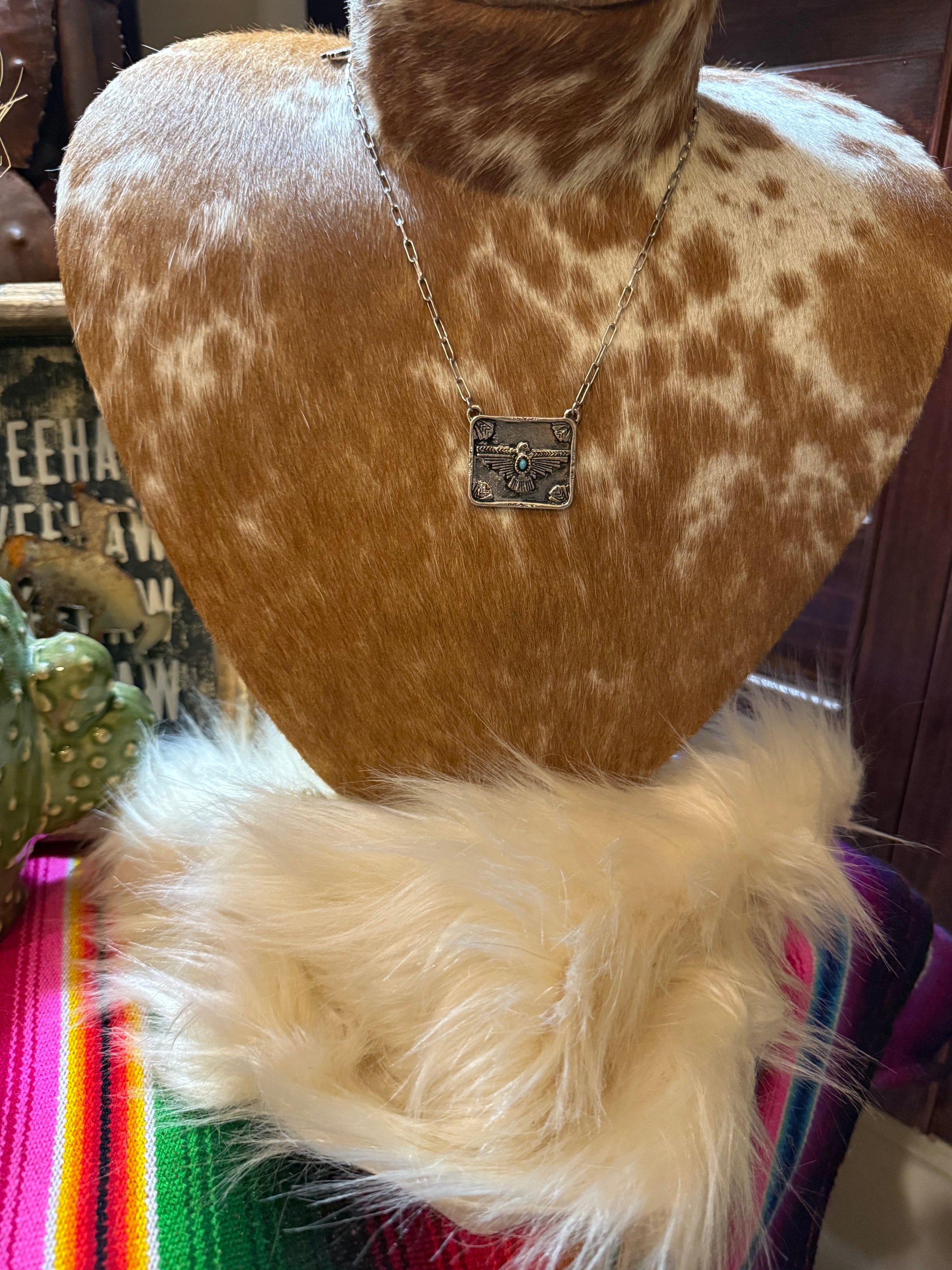 Western T bird necklace