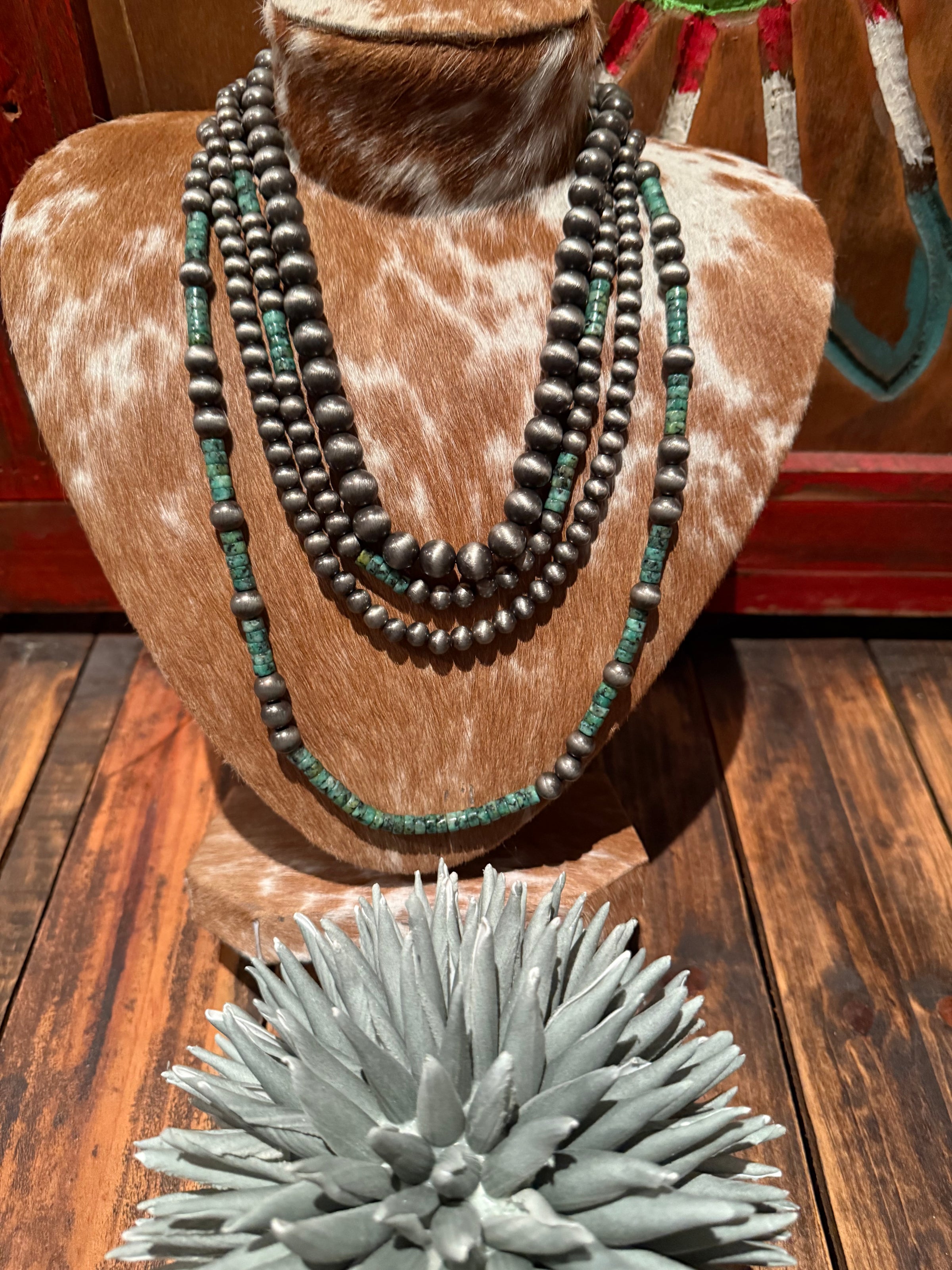 4 Layer Navajo pearl Heshi Necklace