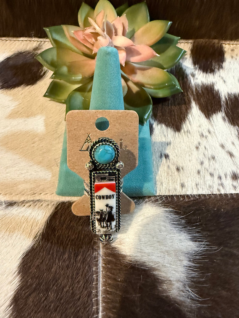 Western cowboy lighter ring  cuff adjustable