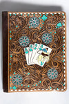 Tooled leather folder porfolio